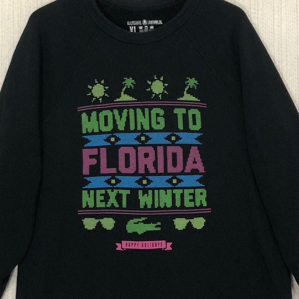 Cleveland Clothing Co Moving To Florida Next Winter Ugly Holiday Sweater Xl